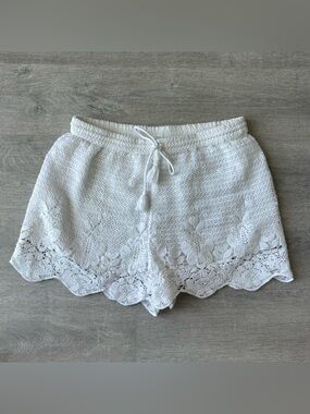 Abercrombie & Fitch White Crochet Lace Scallop Shorts Boho